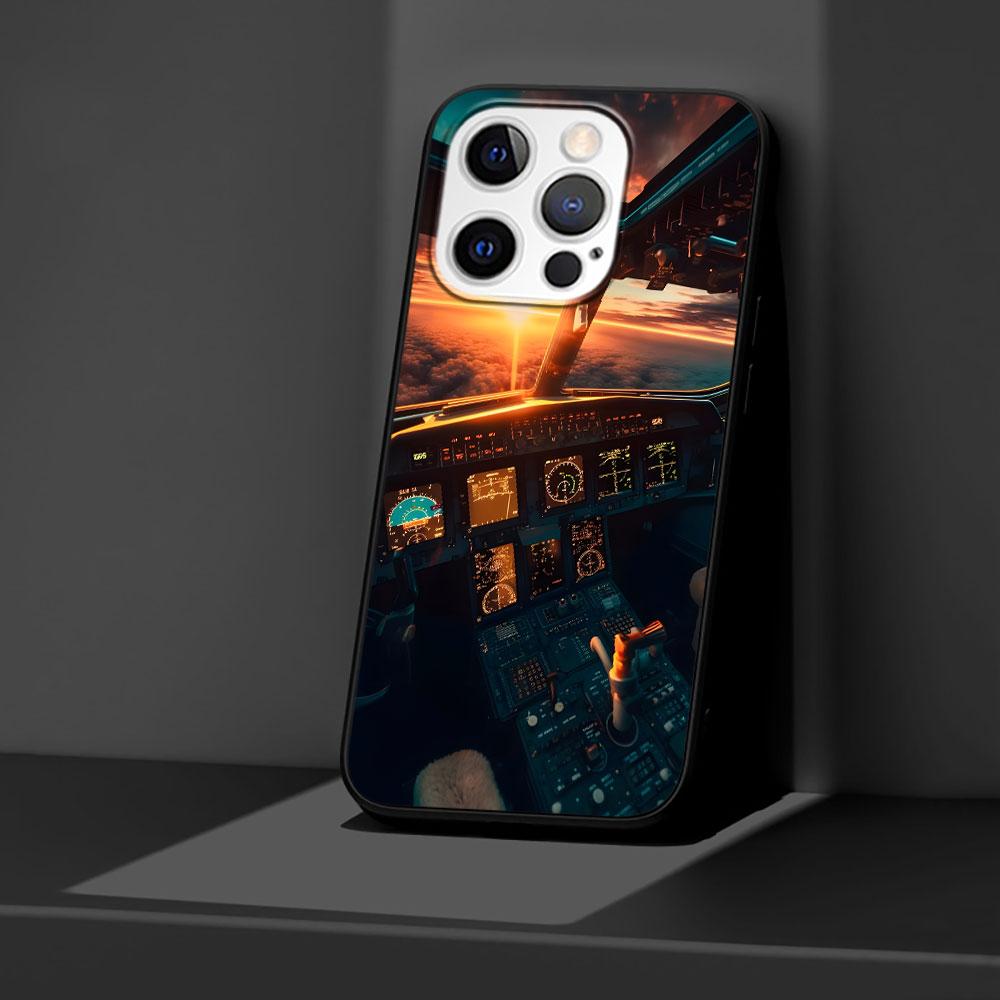 Aviation Aeroplane Pilot Cockpit Case for Apple iPhone 14 11 7 SE 2020 8 X XS 13 12 Mini XR 15 Pro Max Silicone Soft Phone Cover