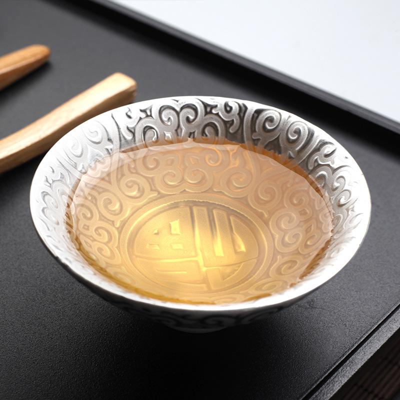 80 мл керамические шляпы чашки для чая позолоченное серебро ретро одиночные дегустационные чайные чашки бытовой китайский кунг-фу чайный сервиз