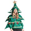 Women's Christmas Tree Hooded Cape Adult Cosplay Costume