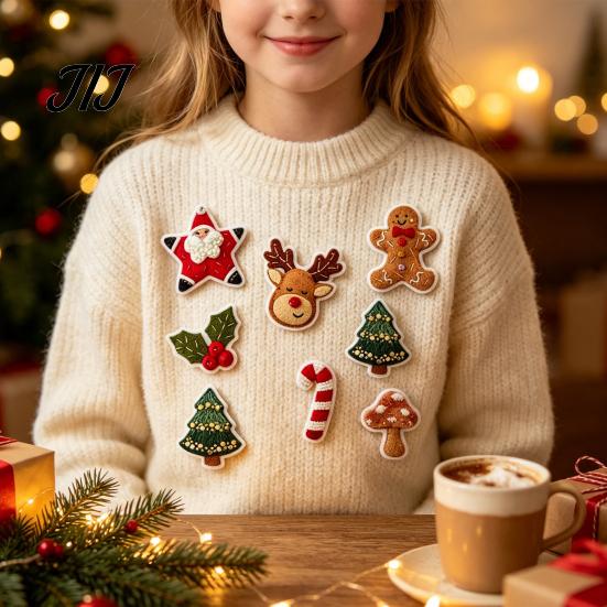 3D Embroidery Patch Christmas Felt Brooch Kit for Beginners, DIY Decorative Pins Set with Tools, Creative Sewing Projects Handmade Art Crafts Festive