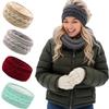 Womens Thermal Ribbed Thick Fleece Lined Winter Headband Wrap Ear Warmer