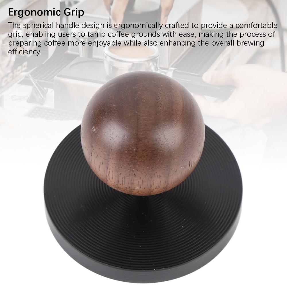 Spherical Wooden Handle Coffee Hammer Aluminum Alloy Coffee Press Tool Coffee Making