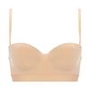 AMOSTYLE Strapless Half Cup Bra Signature Smooth M002 Size E65 (Removable Straps) (Beige)