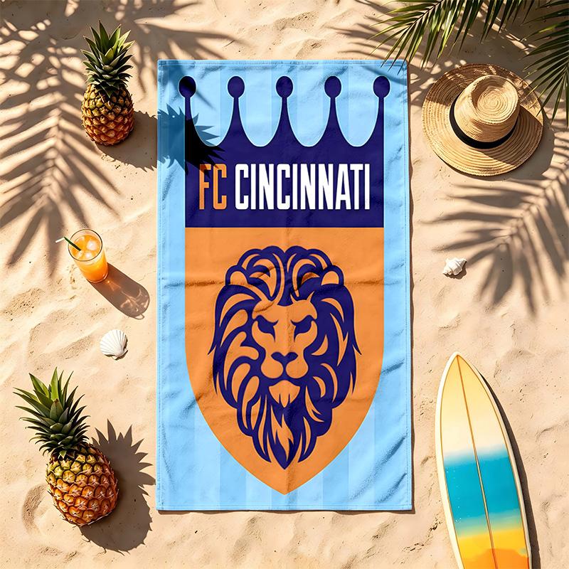 FC Cincinnati (1) Theme Beach Towel Sand Resistant Soft And Comfortable Suitable For The Pool Camping Yoga And Diving A Travel Essential