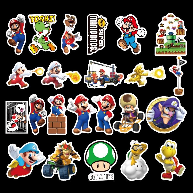Mario 100pcs Super Bros Princess Kawaii Notes Stickers Laptop Bikes Waterproof