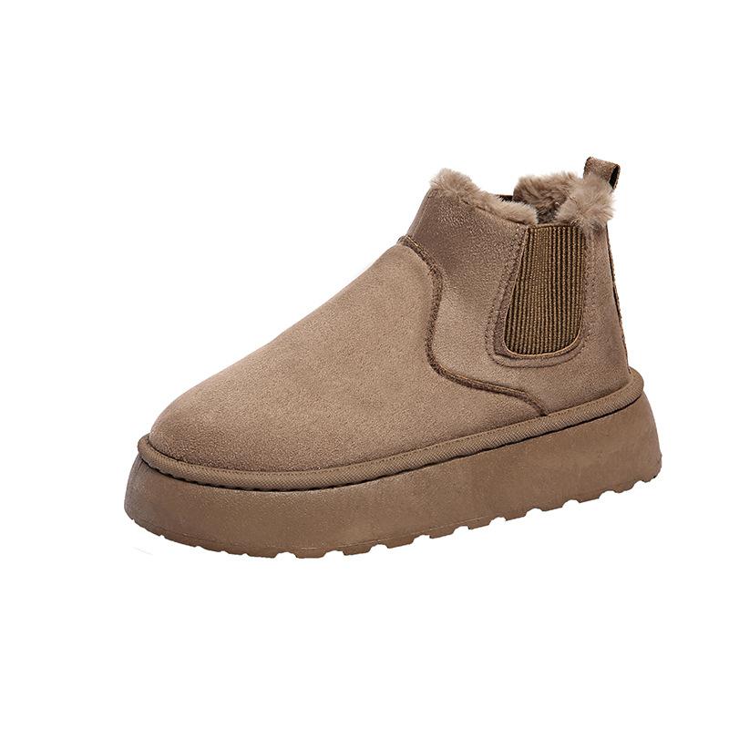 Snow boots 2024 autumn and winter new large size classic couple non-slip velvet thickened low tube women's cotton shoes