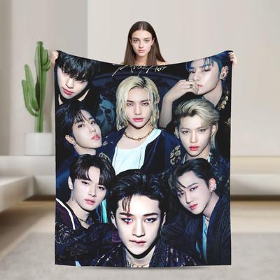 Пледы Путешествия Офис Фланелевый Плед Kpop Stray-kids S-skzoo FELIX Для Гостиной Теплый Дизайн Качественное Покрывало