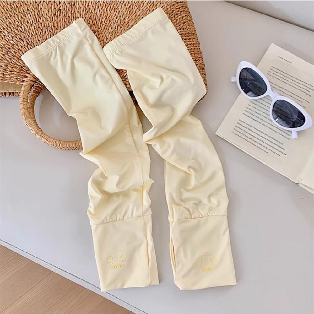 Cartoon Animals Sunscreen Arm Covers Elastic Cycling Gloves Long Ice Silk Sleeves Driving