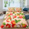 Red Apple Duvet Cover Set Watercolor Apple Pattern Bedding Set 3pcs for Kids Fruits Theme Comforter Cover Polyester Quilt Cover
