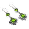 Natural Peridot Gemstone Handmade 925 Sterling Silver Earring 2.09" m7H71