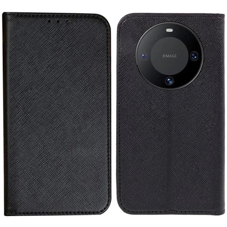 Для Huawei Mate 60 PU кожаный чехол-кошелек-подставка противоударный чехол для телефона с перекрестной текстурой