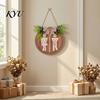 Bathroom Door Plaque for Home Wooden Restroom Sign, Men's And Women's Toilet Wall Rustic Decor Round Farmhouse Hanging Washroom Sign