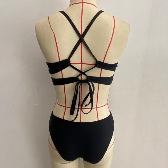 2 шт./комплект, открытый бюстгальтер с регулируемыми бретелями, комплект бикини с подкладкой на косточках, женский бюстгальтер пуш-ап, высокий