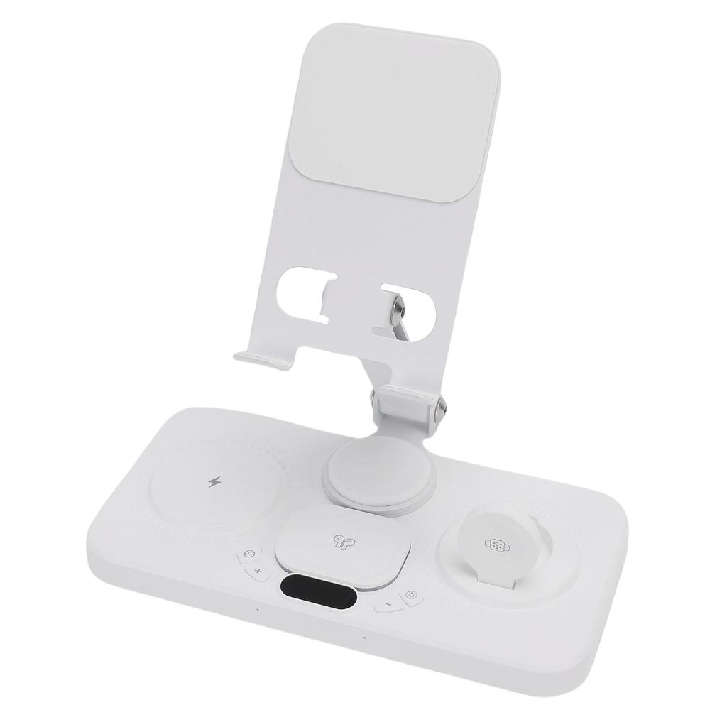Беспроводное устройство 6 в 1 для устройства с будильником и 6-цветной подсветкой, 15 Вт, складная проводная зарядная станция