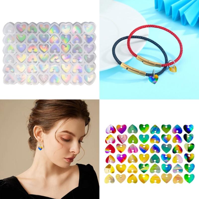 Глянцевый силикон любит голографические формы Светлая тень Серьги Подвеска Форма DIY Украшения Ювелирные изделия Эпоксидная форма для рукоделия