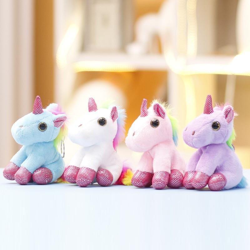 Plush Unicorn Toy With Pp Cotton Filling For Girls Gift Keychain And Bag Decor