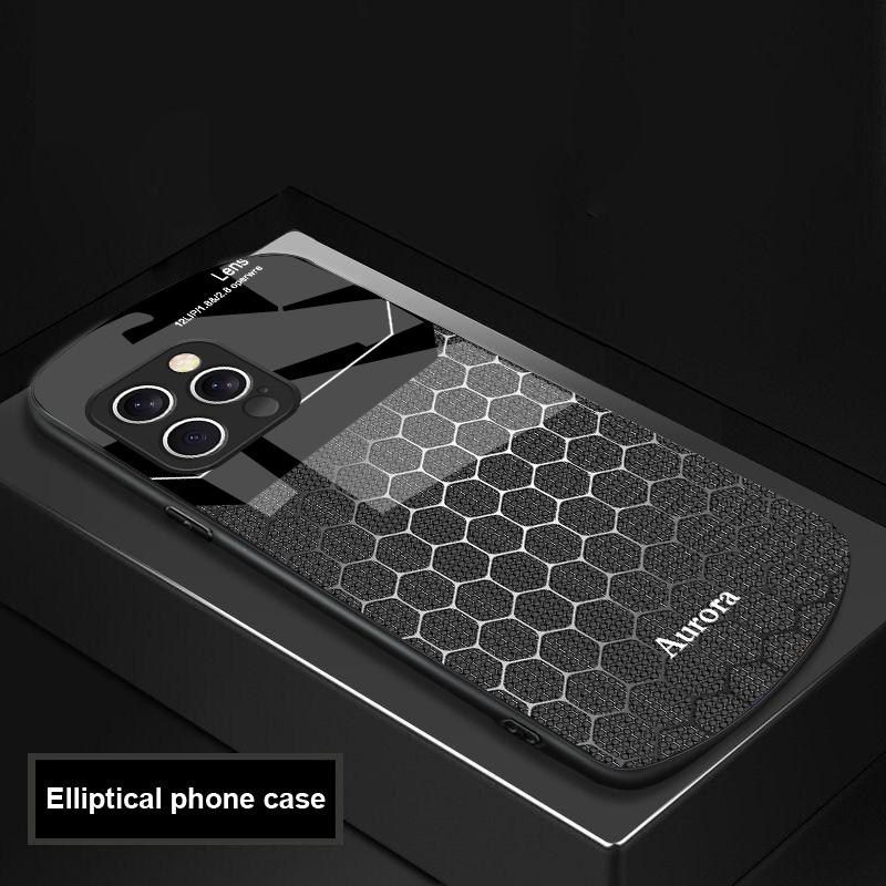 Шестиугольная сетка из яблок для iPhone 16 Pro Max 15 Pro 14 13 12 Mini 11 XS Max XR 7 8 Plus SE 2022 Эллиптический стеклянный чехол для телефона