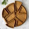 Yousheng Wood Puzzle Serving Tray with 8 Removable Compartments Fruits Nuts Meats Dips Food Tray Cocktail Party Platter