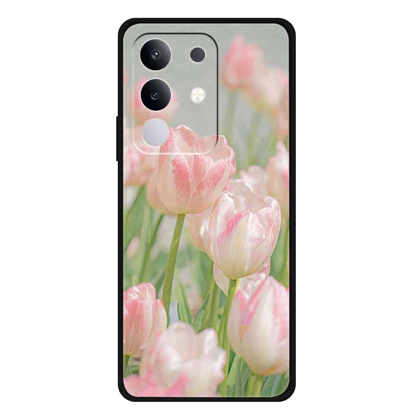 For vivo T4x Cover Silicone TPU Phone Case Funda for vivo T4x 5G V2437 Black Back Bumper Soft Protector Cartoon Anime Cute Capa
