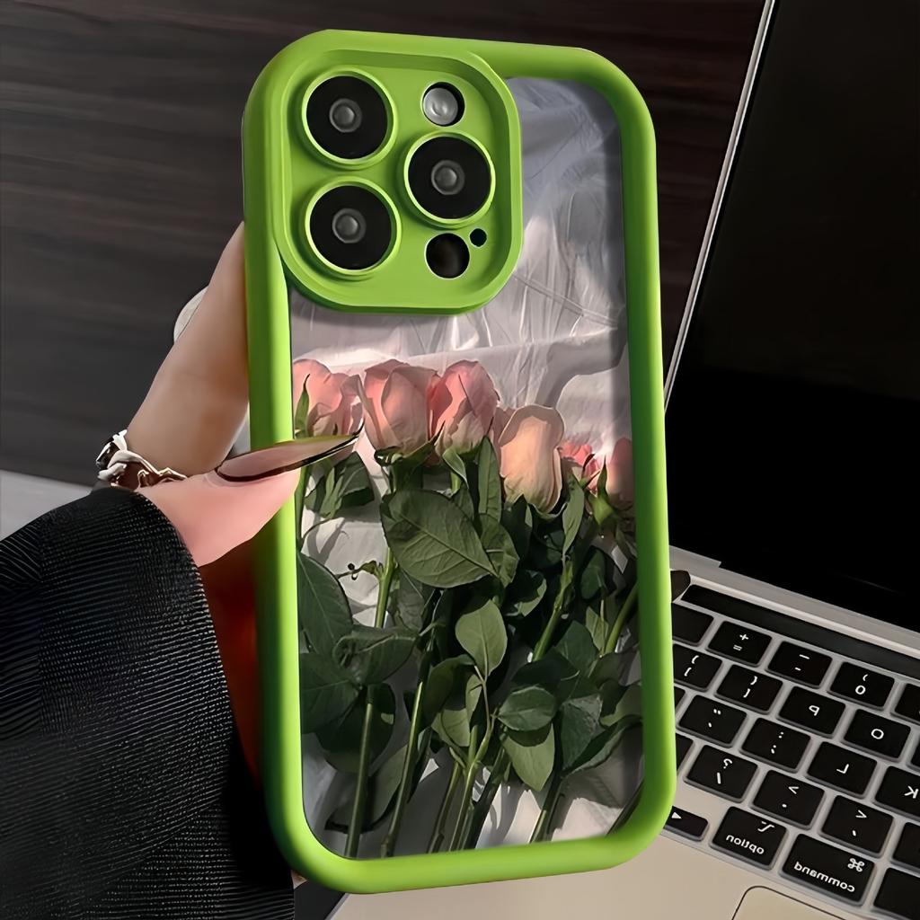 Applicable To Apple 16promax Mobile Phone Case New IPhone 15 Protective Case 13pro Trend 12 Pink Roses
