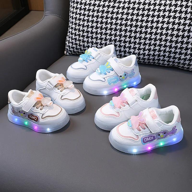 Новые осенние детские кроссовки Lights Comfort Girl Shoes Cartoon Universal Girl Sneakers Trendy Classic Casual Shoes Daily Board Shoes