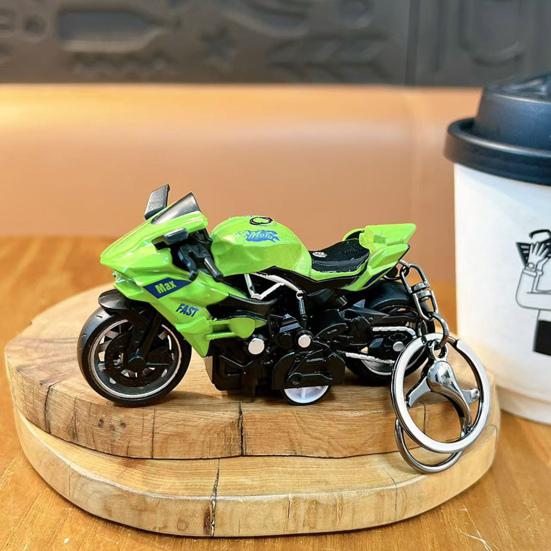 Yousheng Motorcycle Cartoon Keychain Pendant with Double-Ring Hook Anti-Detachable Design Decompression Tool Keychain Accessory