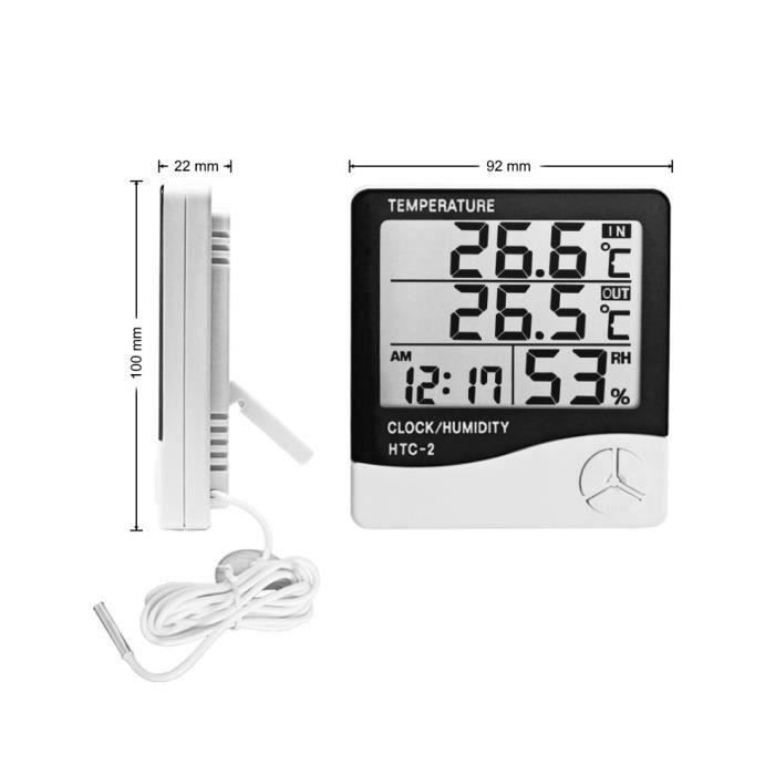 AC05417-Station météo Thermomètre digital intérieur avec sonde extérieur Hygromètre