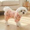Cartoon Printed Dog Base Coat Warm Dog Jumpsuit Cute Dog Home Clothing  Casual Wear