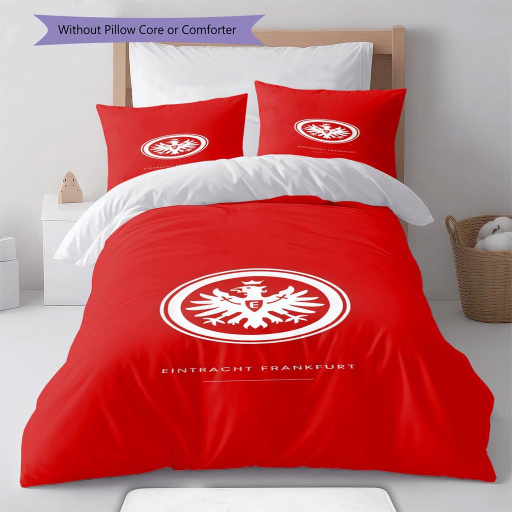 Eintracht Frankfurt Pattern Bedding Quilt Set Quilt Cover Pillowcase Home Decoration Birthday Gift (1 * duvet cover + 2 * pillowcase, without core)