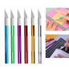 Non-Slip Metal Scalpel Knife Tools Kit Cutter Engraving Craft Knives + 5pcs Blades Mobile Phone PCB Repair Hand Tools