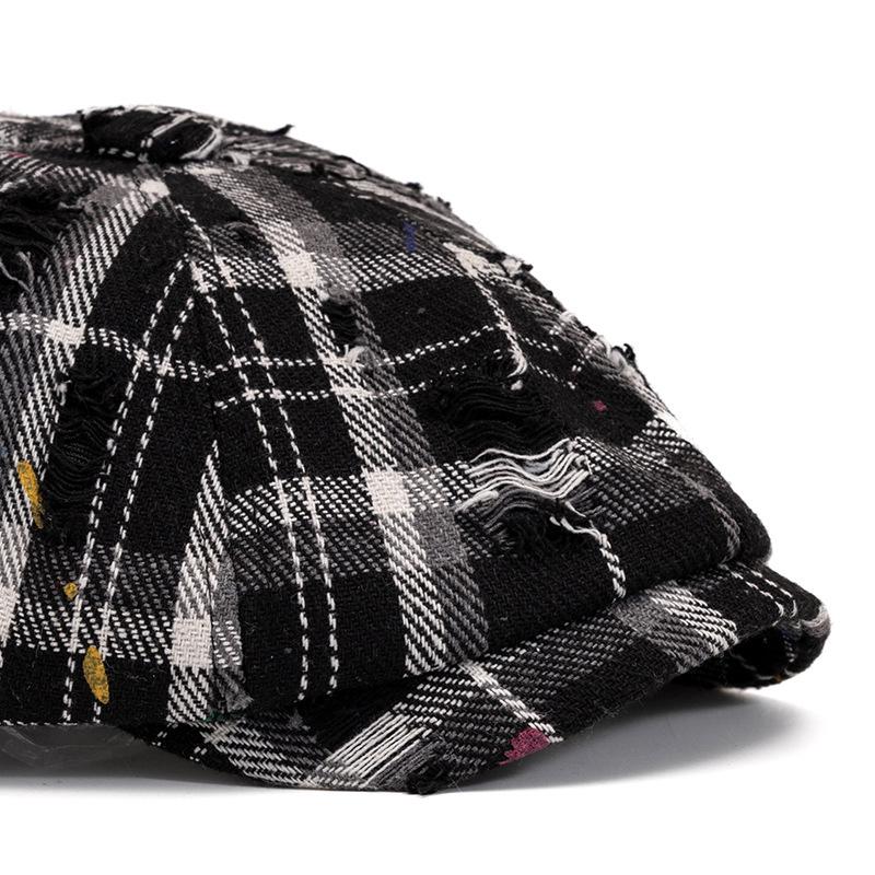 Кепка в клетку в стиле ретро, женская восьмиугольная кепка, весна-лето, кепка газетчика