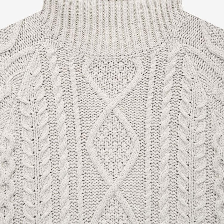 Fear of God Essentials Мужской вязаный пуловер с текстурой, однотонный, с высоким воротником, длинным рукавом, топ Wheat FOG-SS22-104