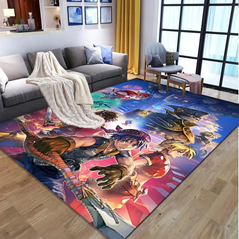 Final Fantasy Pattern Rug, Indoor/Outdoor Mat, for Picnic, Gameroom, Bedroom, Office, Living Room, Home Decor Carpet, Birthday Gift