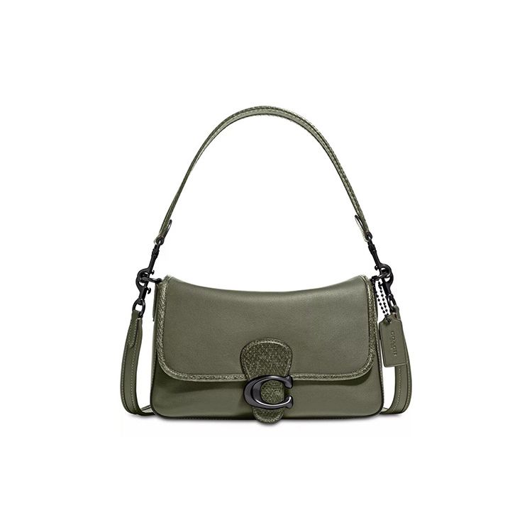 Coach Tabby 26 Flap Closure Leather And Snakeskin Detail Handbag Women Handbags Army-Green C5263-V5PC0