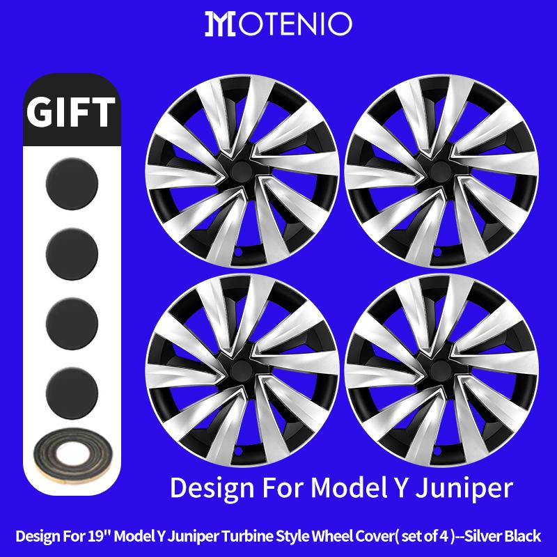 4 шт. для новой Tesla Model Y 2025-2026 Juniper 19-дюймовые колпаки ступицы в стиле Turbine, накладки на диски, аксессуары, колпак колеса автомобиля