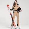 Women's Slim-Fit Windproof Double-Board Ski Suit: Thickened, Warm, Waterproof, and One-Piece Design for Outdoor Sports.