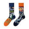 Creative and Fun Cartoon AB Trendy  Asymmetric Mandarin Duck  Men's and Women's Cotton Socks Medium High Socks