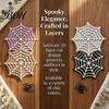 Anti Slip Wood Cup Mats Halloween Spider Web Wooden Coaster, Anti-Slip Mat with Figurine, Retro Home Decor Accessories Thermal Insulated Table