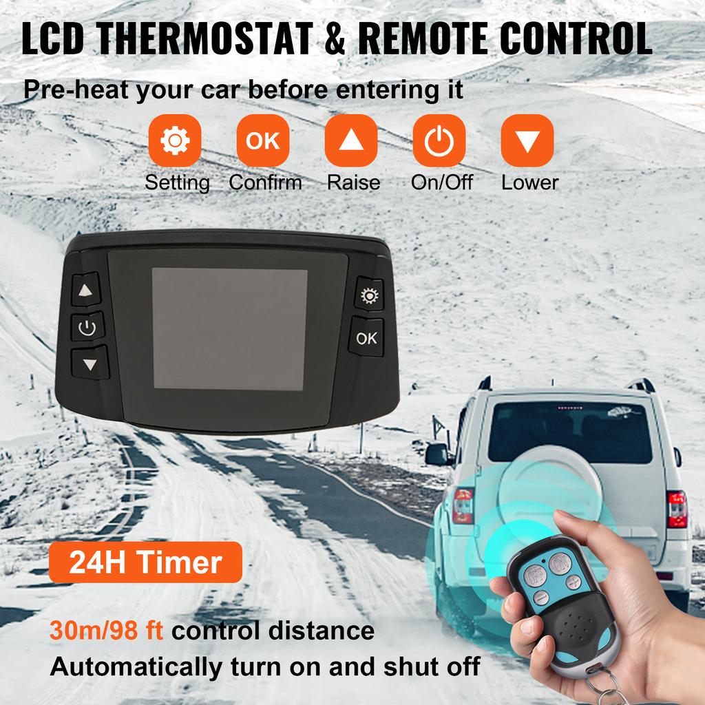 VEVOR 5 кВт автомобильный обогреватель 12 В воздушно-дизельный обогреватель для автобусов, авто лодок, яхт, домов на колесах, грузовиков с прицепом, RV 5000 Вт, воздушно-дизельный стояночный обогреватель