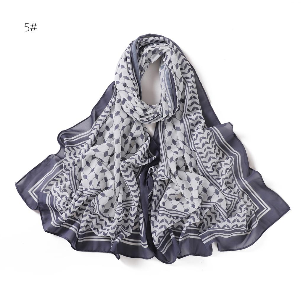 Women Scarf Plaid Print Hijab Soft Shawls and Wraps Female Foulard Designer Pashmina Bandana Muslim Headscarf