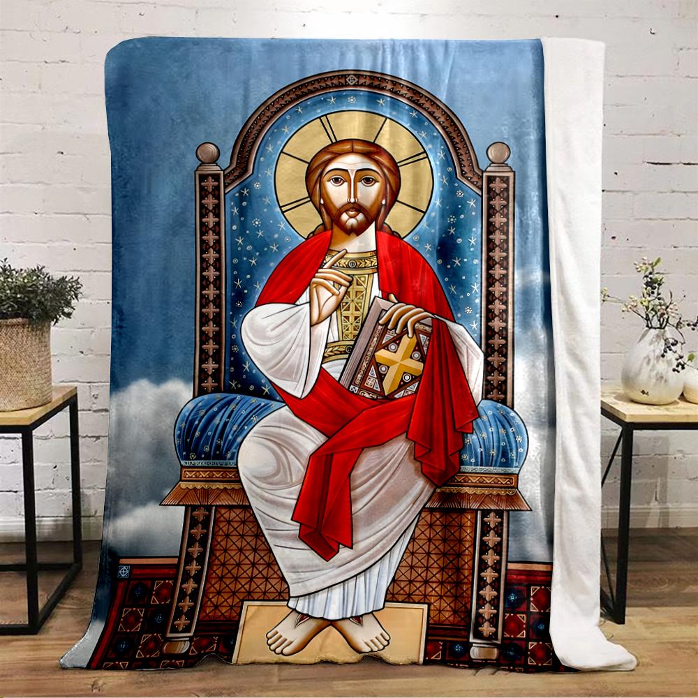Sacred Icon Style Blanket DesignFlannel blanket for bedroom, living room, sofa, and nap