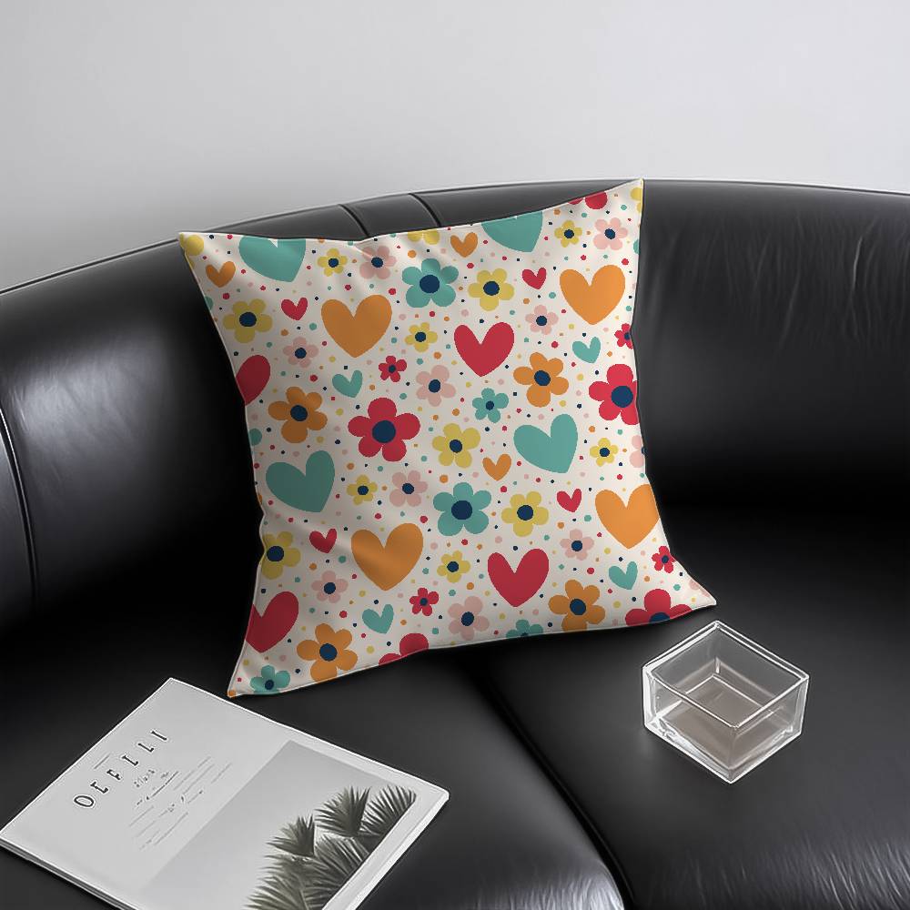 Spring and Summer Floral Pillow Case Anti-dustmite Invisible zipper Sofa Bed