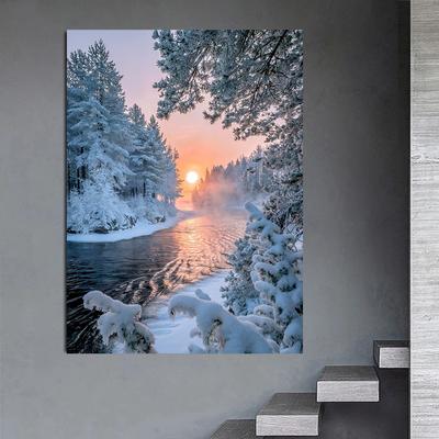 5D Алмазная вышивка Зимний лесной пейзаж Алмазная картина вид Изображение горный хрусталь Алмазная мозаика Узор Ремесла