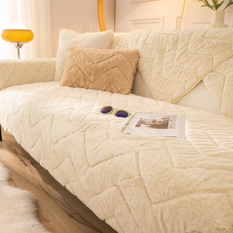 Зимняя плюшевая диванная подушка простая зимняя утолщенная подушка нескользящая скандинавская простая полностью покрытая тканью