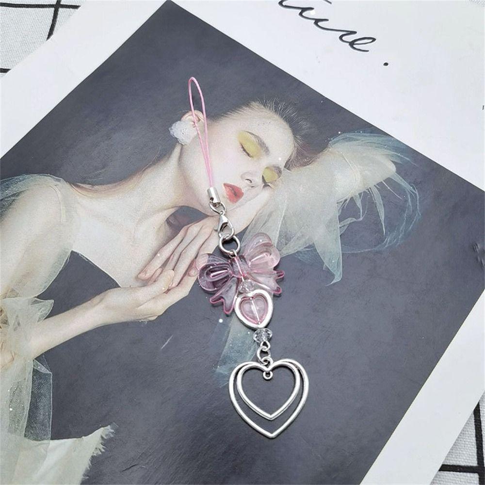 Ремешок для ключей, цепочка из бисера, подвески для телефона в виде звезды, ремешок для мобильного телефона, подвеска для телефона, розовая цепочка для крутой девушки