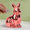 Пасхальный кролик, блестящая статуэтка кролика, копилка, винтажная скульптура кролика для домашнего офиса, декор стола, принадлежности для весенней вечеринки