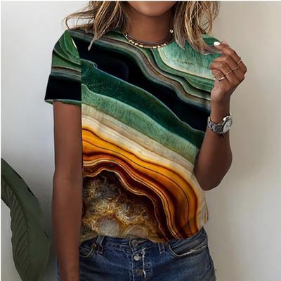 Футболка Harajuku с 3D-принтом, женская, с короткими рукавами, летняя, новая дизайнерская, повседневная, свободная, с круглым вырезом, женская, топ