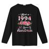 30-летняя Сделано в 1994 году Цветочная 30-й День Рождения s Женская Футболка винтажная Стирка Дышащая Унисекс Слегка Повседневная Мягкая Стильная