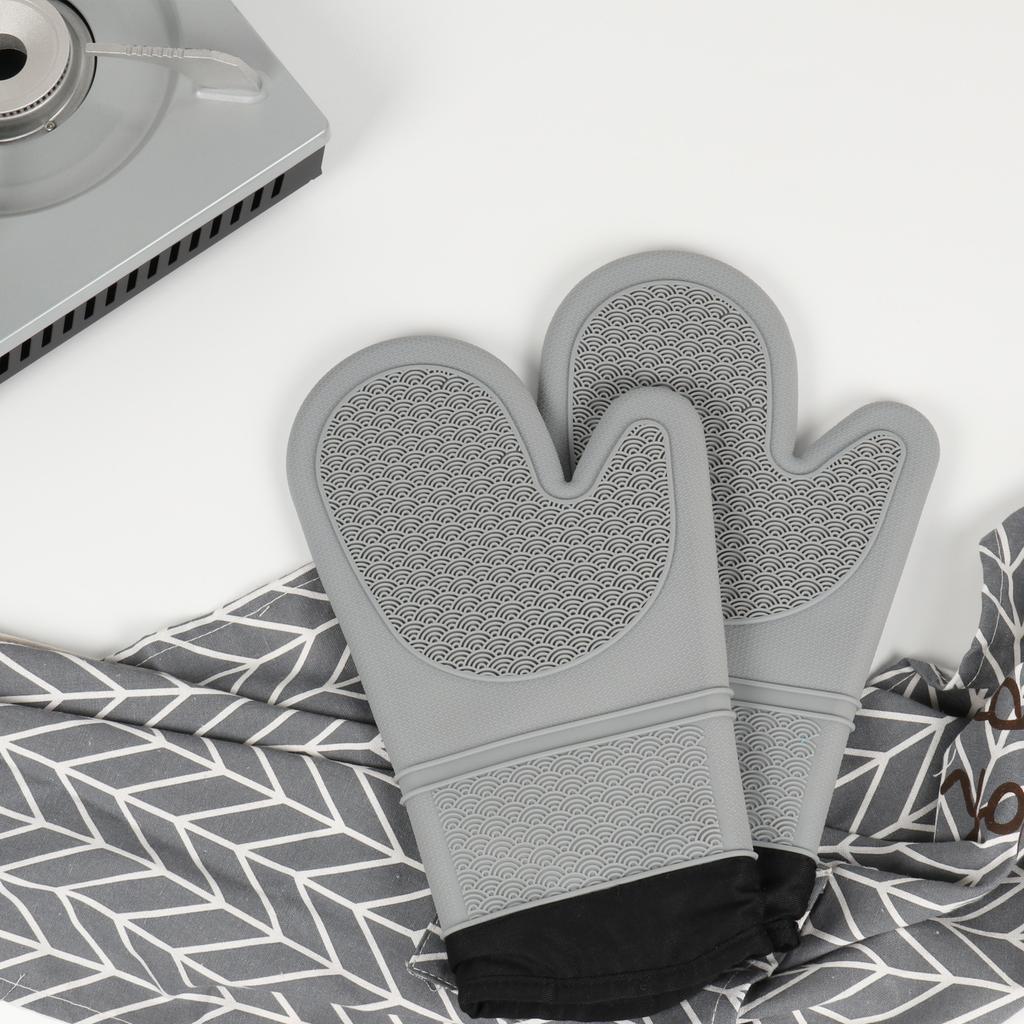 Плотные силиконовые прихватки для духовки, набор, термостойкие, толстые, хлопковые, нескользящие, кухонные прихватки, водонепроницаемые, защищают руки, перчатки