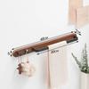 Walnut Bathroom Towel Bar With Hook Wall-mounted Toilet Coat Hook Wood Towel Rack Black Bath Towel Rack Bathroom Accessories